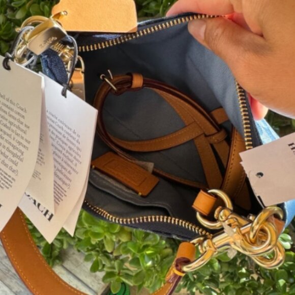 Coach Cherry Denim CAF82 Shoulder Bag - Picture 6 of 7